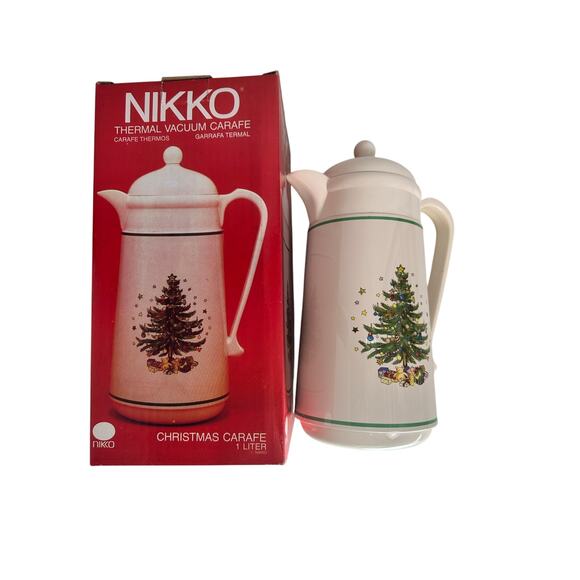 Nikko Japan Christmastime Retired One Liter Thermal Carafe-in Box! - Picture 1 of 9